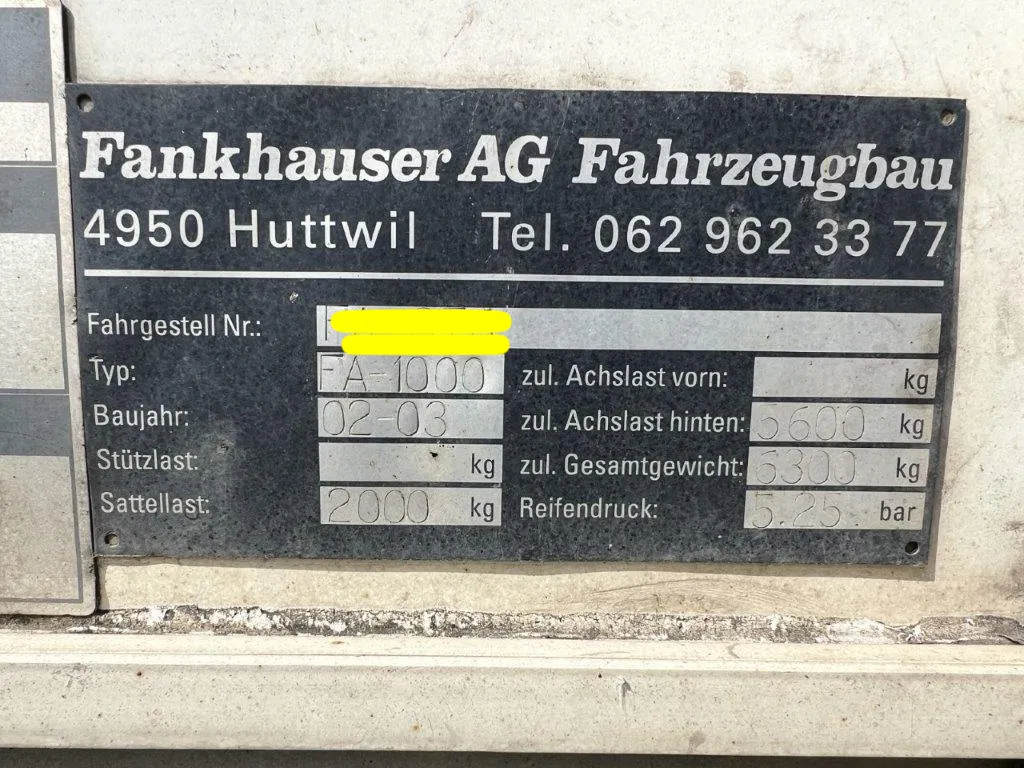Fankhauser FA-1000 Sachentransportanhänger — zdjęcie 6